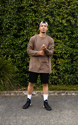 NEWPORT LONGSLEEVE TEE BROWN