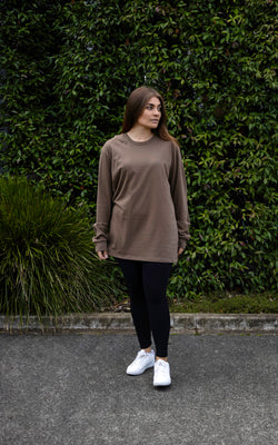 NEWPORT LONGSLEEVE TEE BROWN