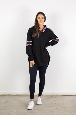 HOODED BELLA BASEBALL LS TEE