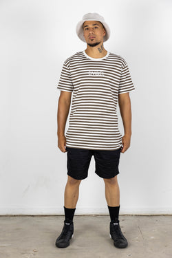 BEN STRIPE TEE BROWN