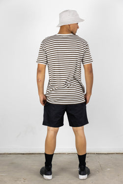 BEN STRIPE TEE BROWN