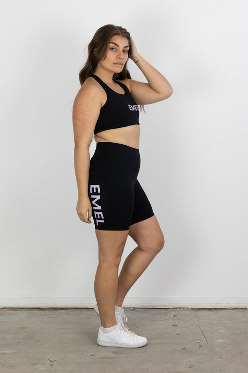 NEO ACTIVEWEAR SHORTS BLACK/PURPLE