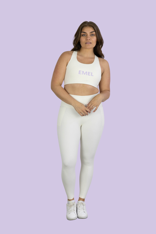 NEO ACTIVEWEAR BRA ECRU/PURPLE