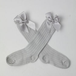 Bow Socks Grey