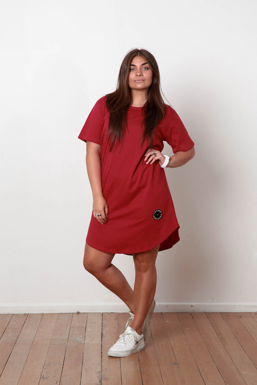 BASIC DRESS BURGUNDY