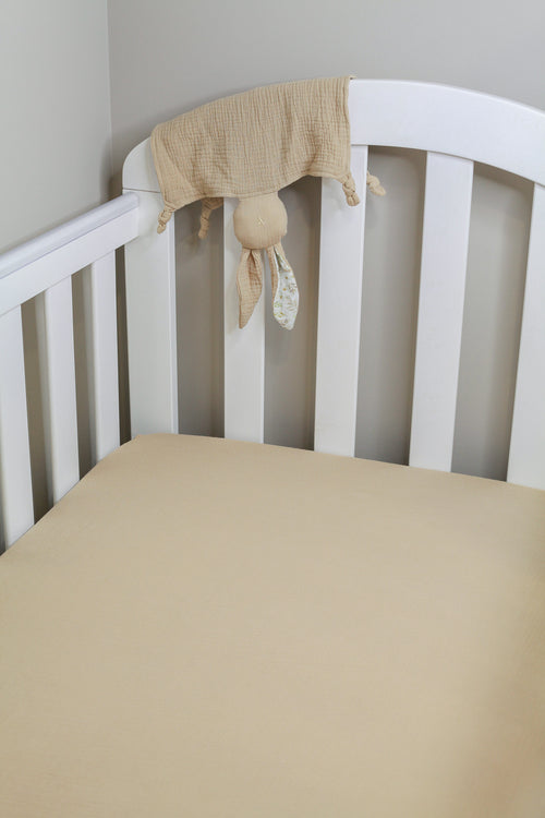 Beige Fitted Cot Sheet